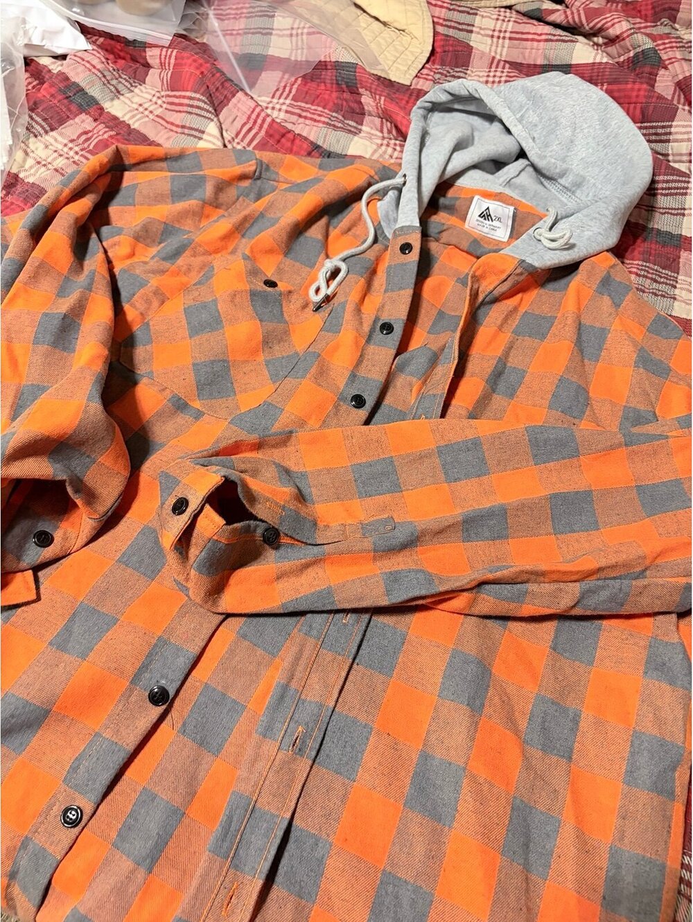 Men’s Long Sleeved Button Up with Hood